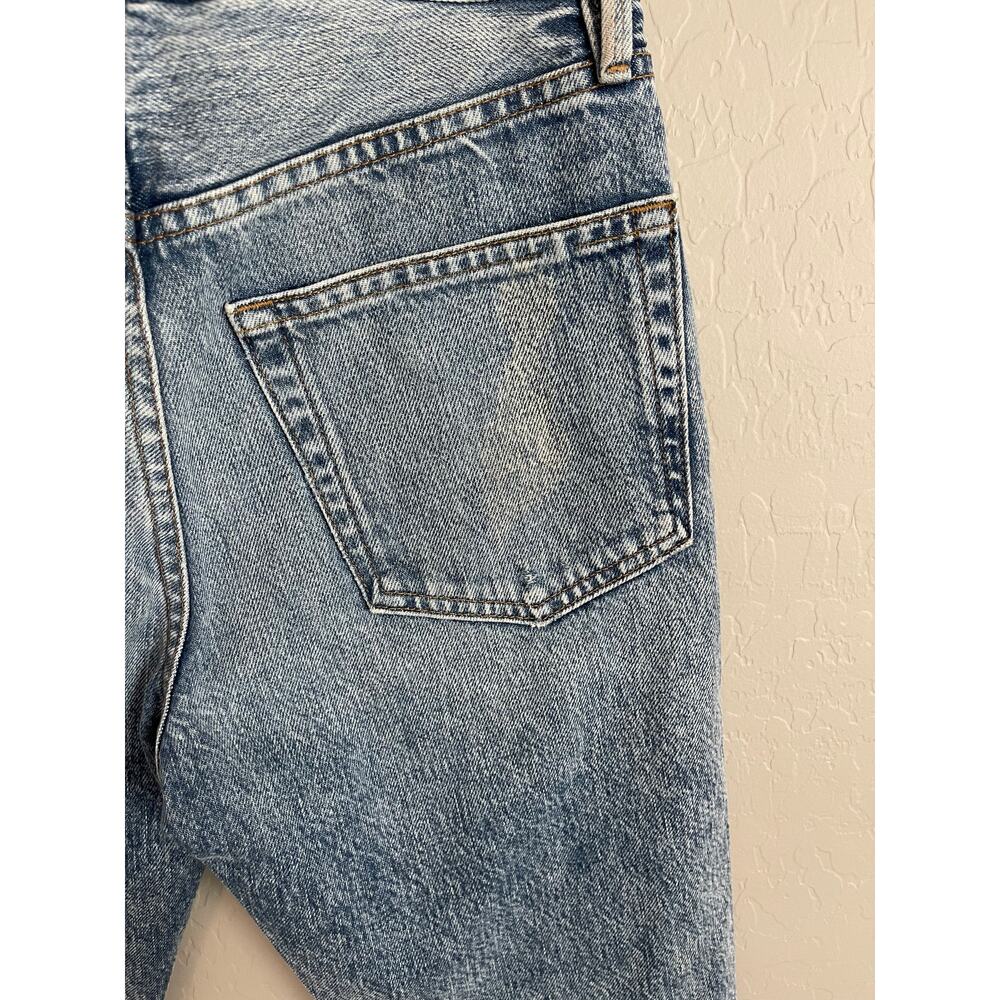 Women's Frame Le Original Distressed High Rise Straight Fit Denim - 24 - Picture 6 of 8